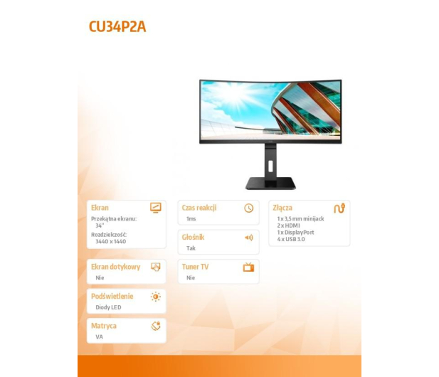 AOC CU34P2A - 649146 - zdjęcie 3